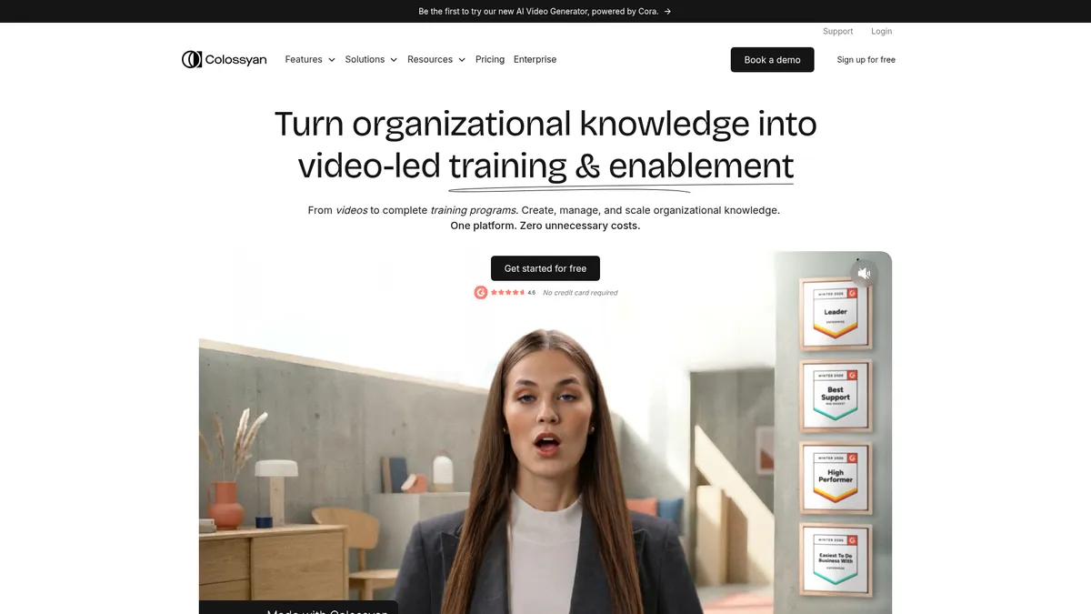 Colossyan interface screenshot — AI Video Platform for Enterprise Training & Development