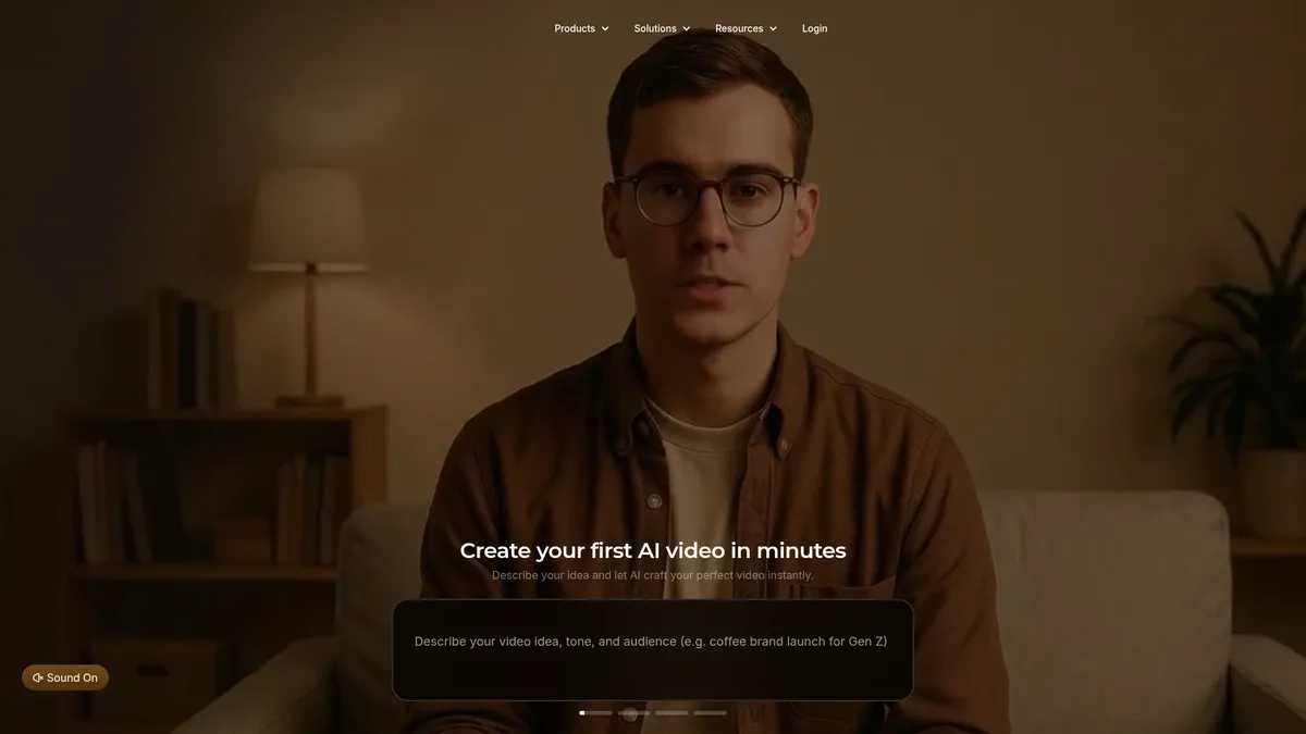 Gan Studio interface screenshot — Create personalized AI videos in minutes