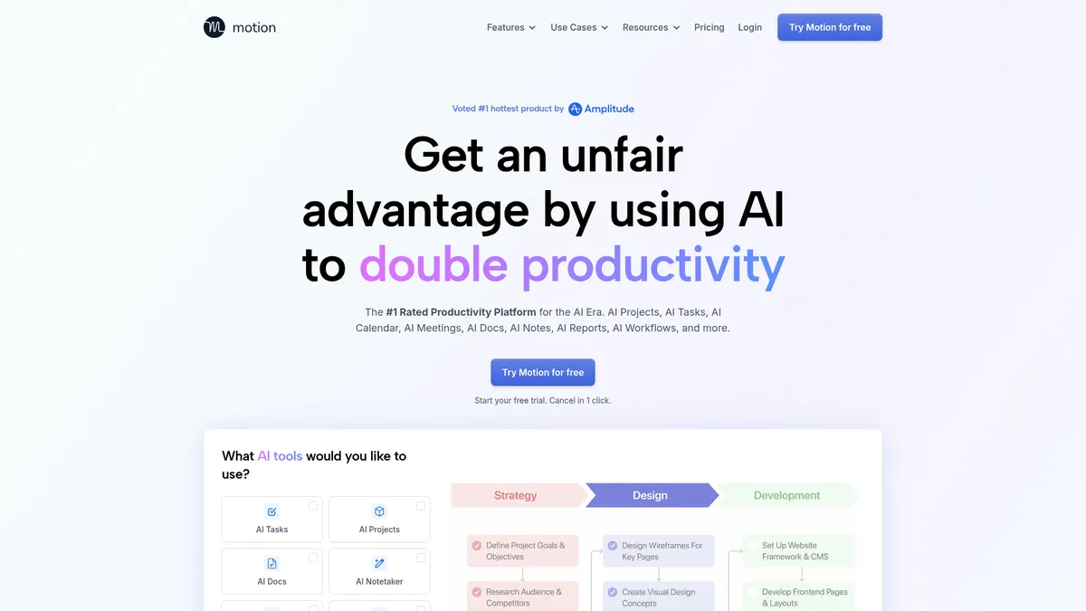 Motion interface screenshot — Creative analytics that prove which ads actually work