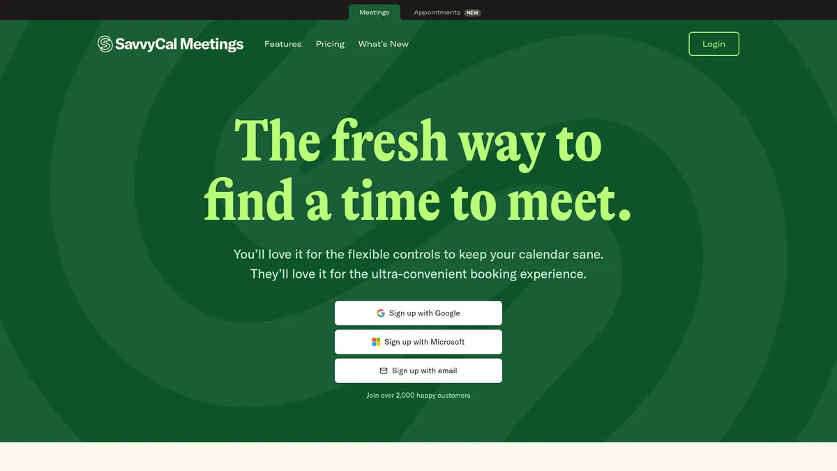 SavvyCal interface screenshot — The scheduling platform that respects your time