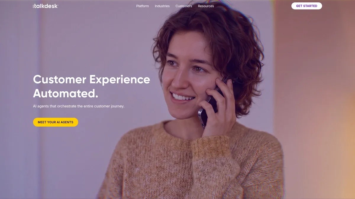 Talkdesk interface screenshot — AI-powered customer experience automation platform