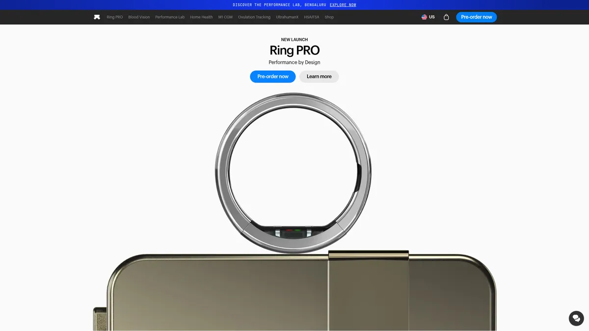 Ultrahuman interface screenshot — Your complete health intelligence ecosystem