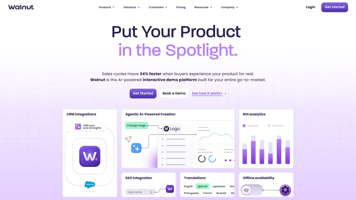 Walnut interface screenshot — AI-powered interactive demos for B2B revenue teams