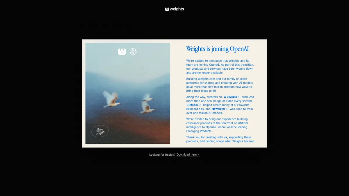 Weights interface screenshot — Your AI-powered personal growth and goal tracker